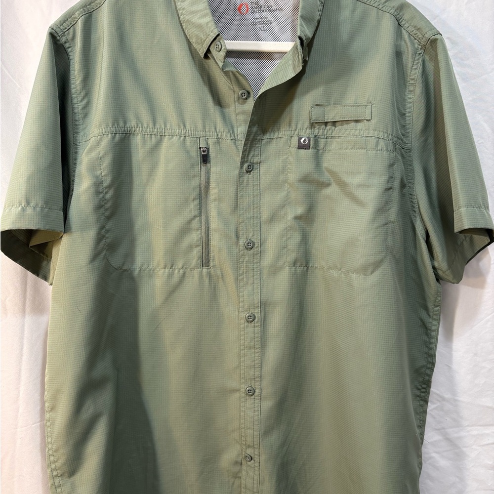 Olive Green Casual Button Down Shirt for Men